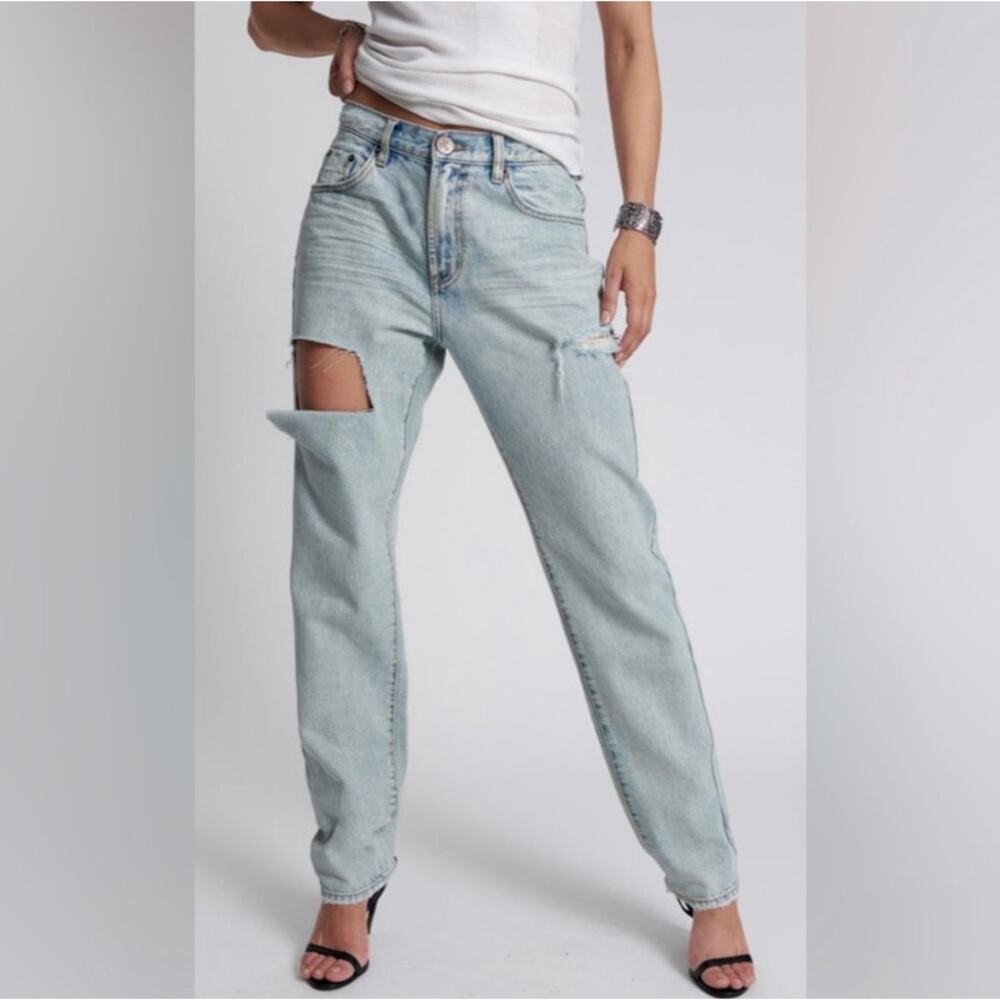 One Teaspoon Kansas Blue 1982S High Waist Balloon Jeans Size 28 NWT $180